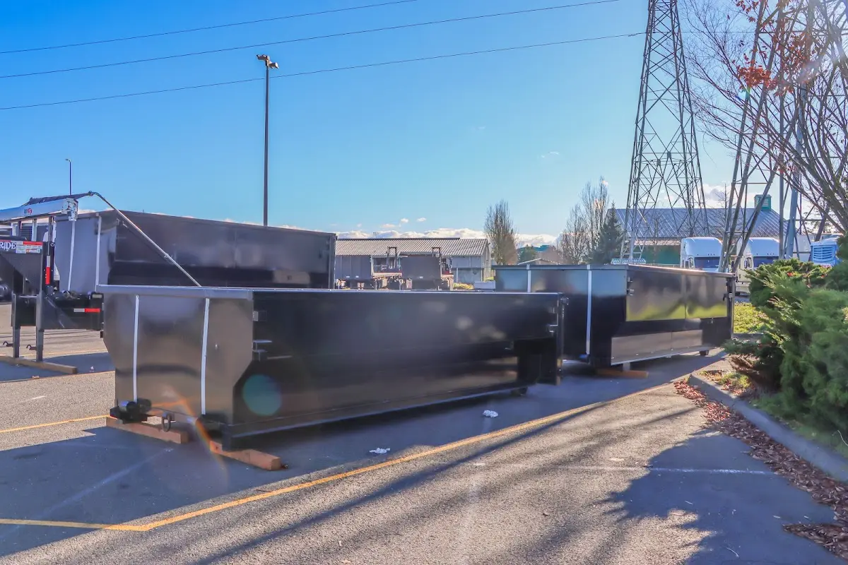 Roll-off dumpster ready for waste disposal at job site for 8 Yard Dumpster Rental in Stevensville